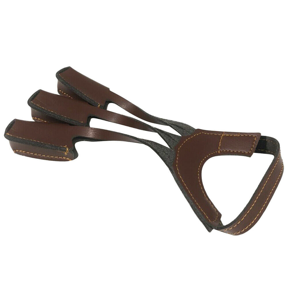 Leather 3 Finger Archery Glove Outdoor Hunting Finger Tab Guard Protector