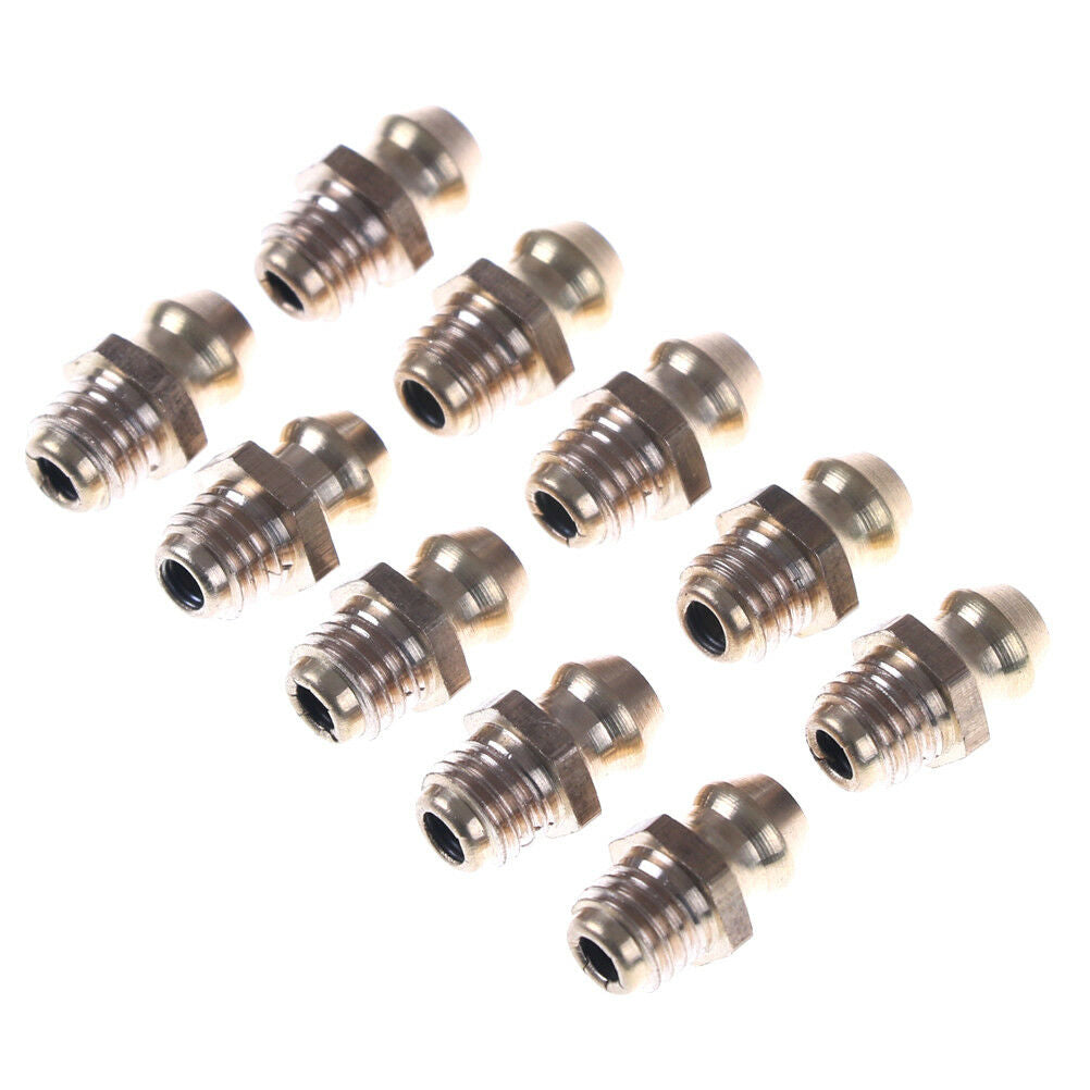 10PCS 1/4-28 Drive Type Taper Thread Straight Grease Zerk Nipple Fitting F1 SJ
