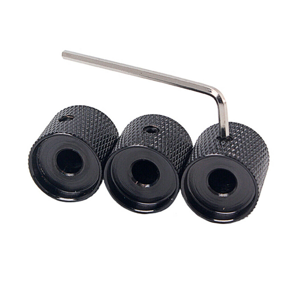 3pcs Metal Control Knobs Durable Electric Guitar Volume Tone Knob w/ Wrench