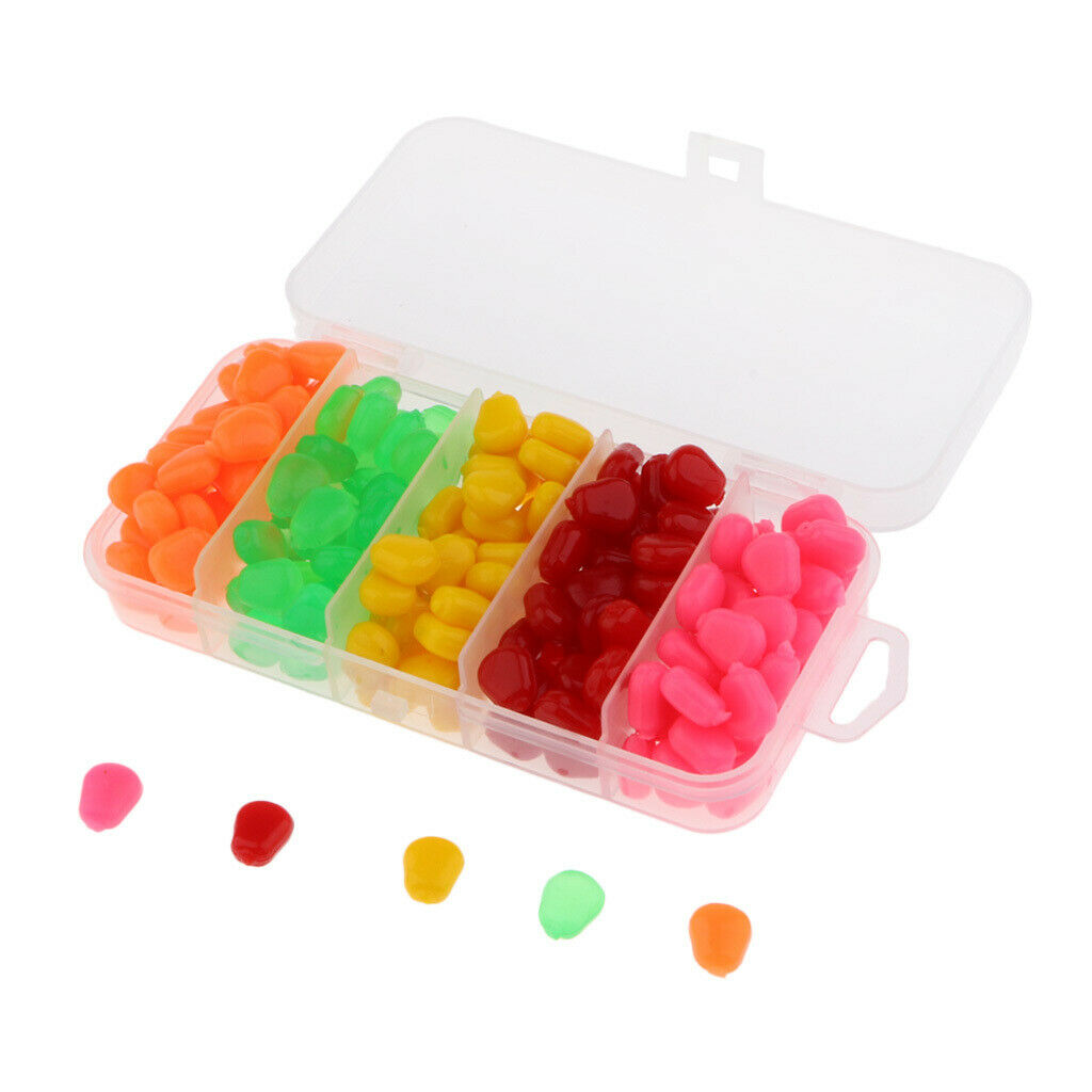 200pcs Simulation Soft Baits Corn Carp Bait, 5 Colors