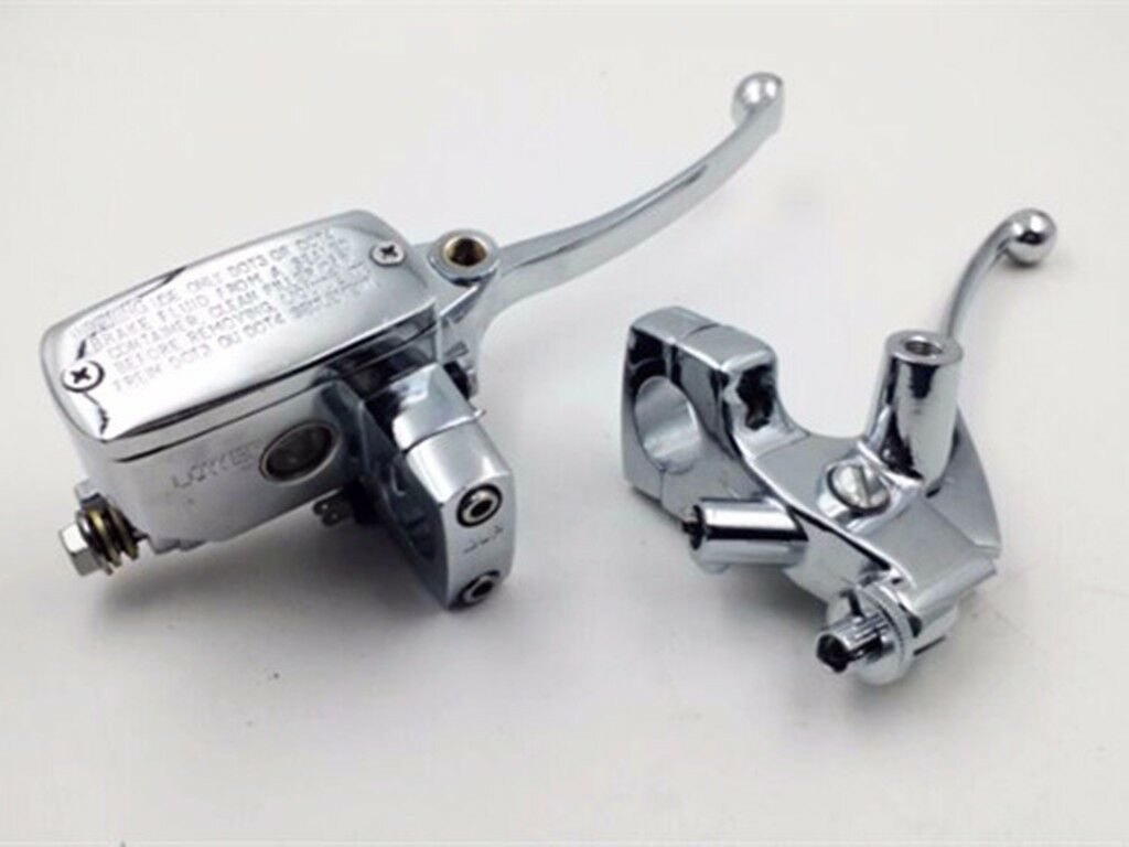 Chrome 7/8" 22mm Handlebar Control Brake Clutch Levers CB Motorbike Street Bike