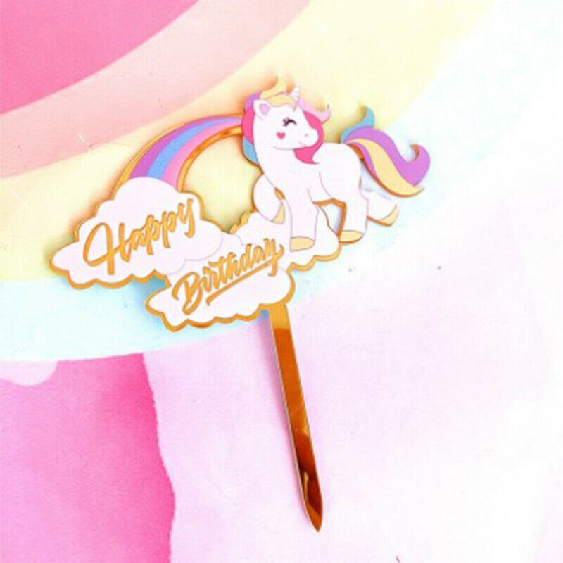 Colorful Animal Party Cake Topper Happy Birthday Cake Acrylic Party Dec.l8