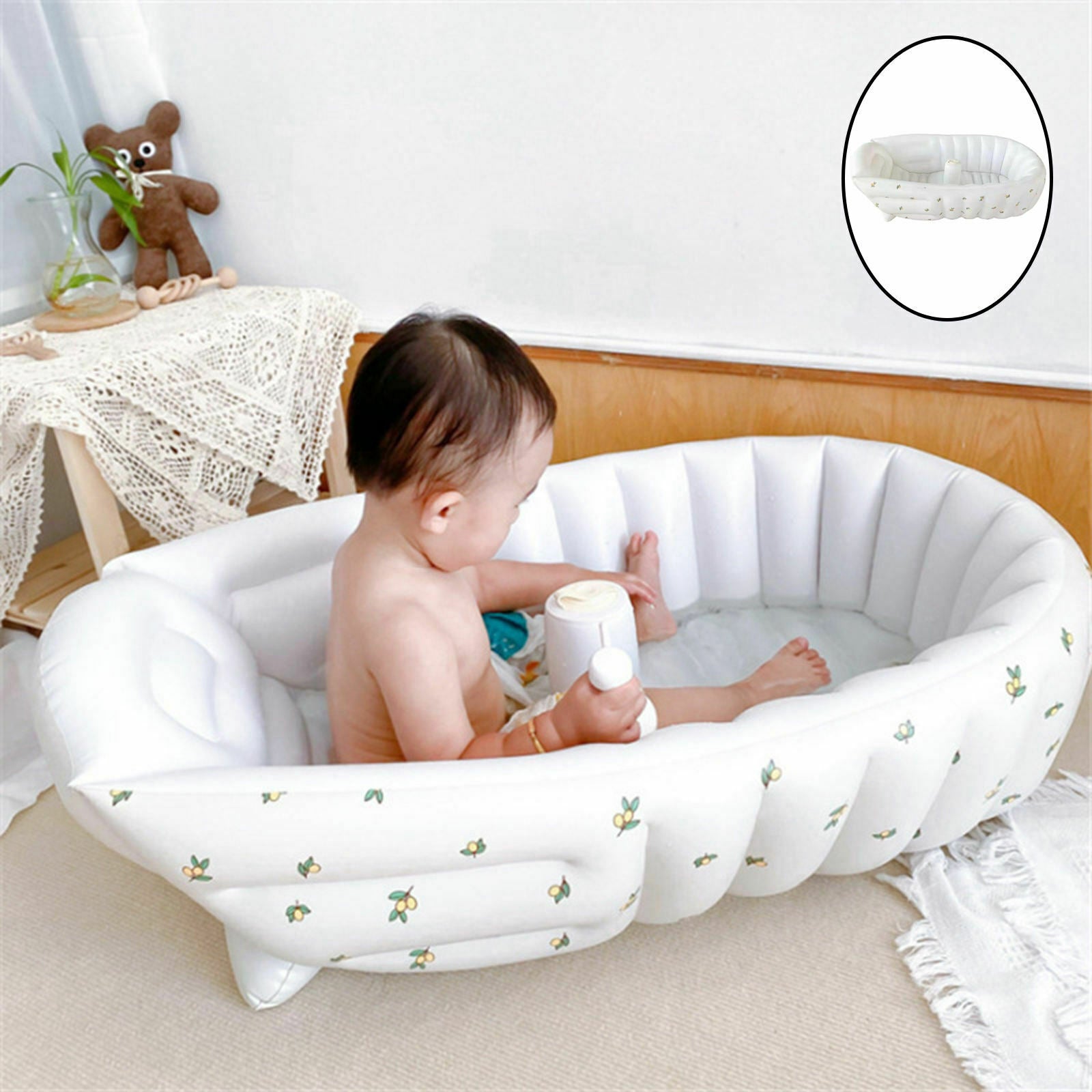 Inflatable Bathtub Air Portable Carry Save Space for Home Toddler Infant