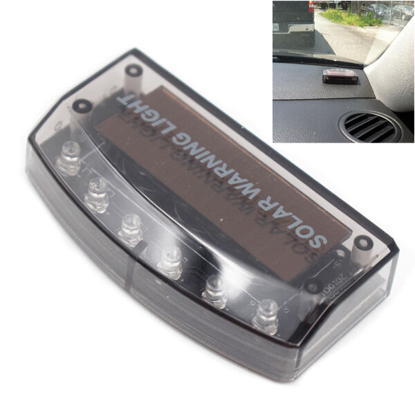 6 LED's Solar Energy Car Security Alarm/Warning Theft Flash Sensor Light Pretty
