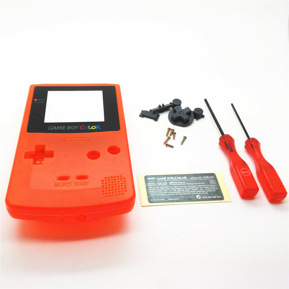 Clear Orange  Housing Shell Buttons Mod for Nintendo Game Boy Color GBC