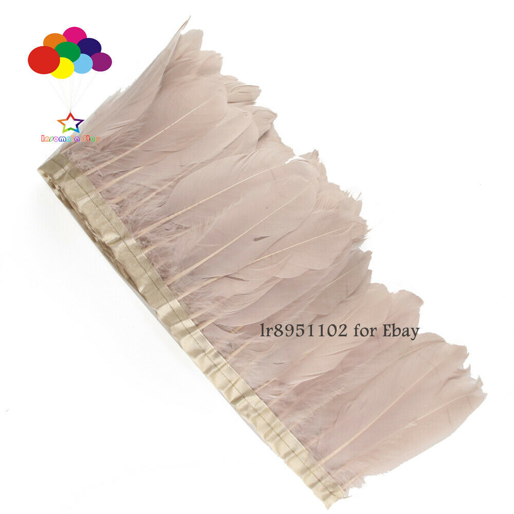 Goose Light Pale Pink trims 2 Meter Dyed Belts strips/15-20cm width fringes High