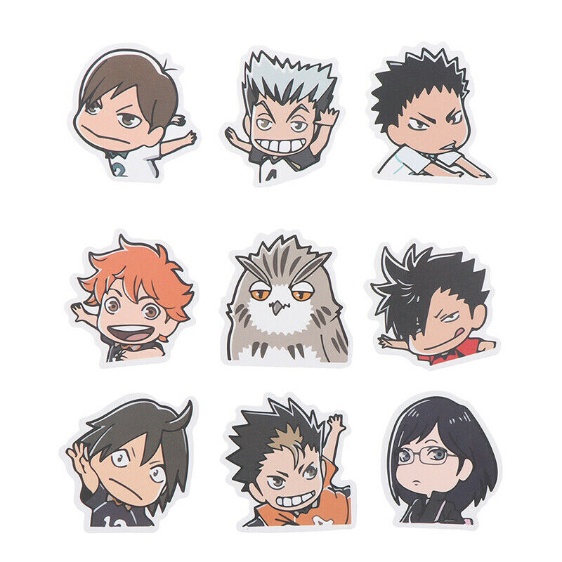 40pcs Anime Haikyuu PVC Laptop Suitcase Luggage Skateboard Waterproof Sti.l8