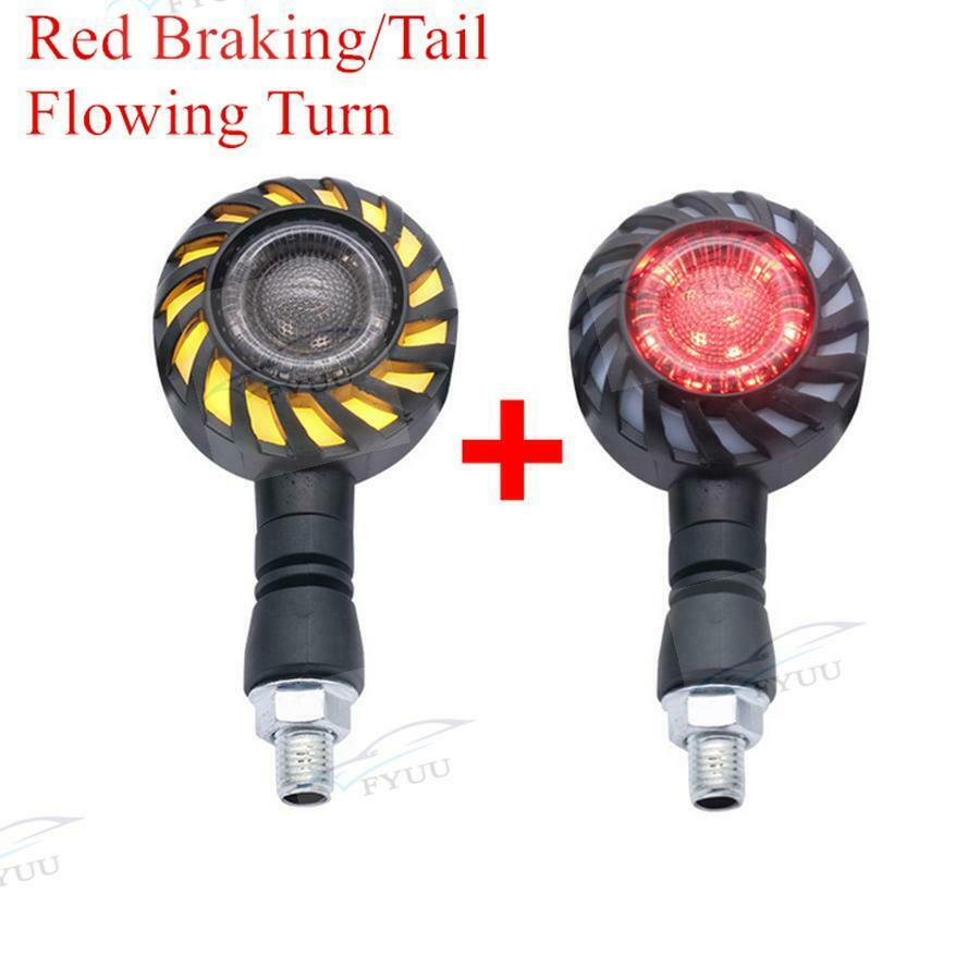 4x Motorcycle LED Flowing Rotating Indicator Flasher Lamp DRL Braking Tail Light