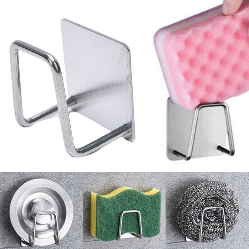 Kitchen Stainless Steel Sponges Holder Sink Accessories Storage Organiz.l8