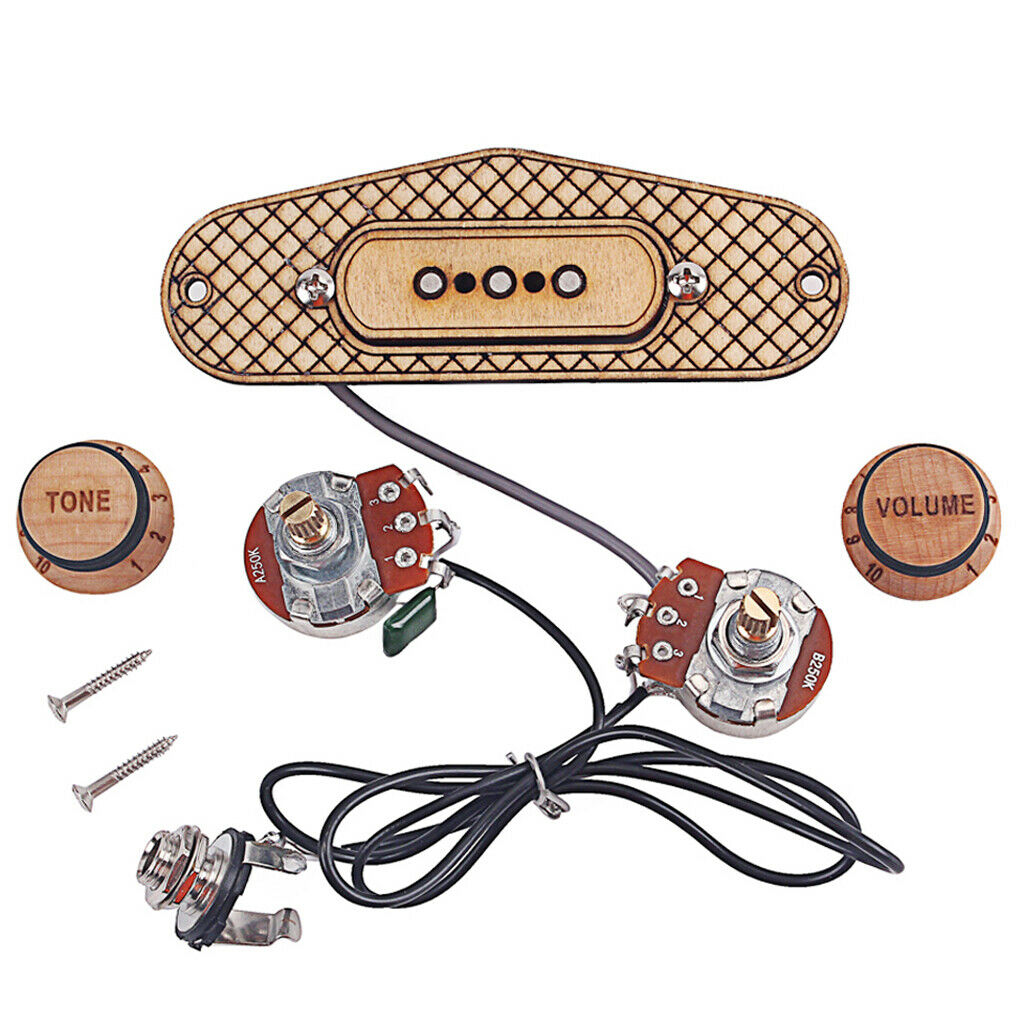 Single Coil Pickup Maple Surround Ring 3 Pole for 3-String Cigar Box Guitar