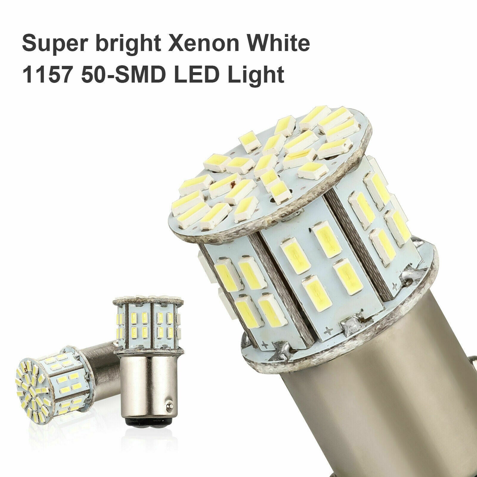 4x 6000K Super White 1157 BAY15D 50-SMD LED Tail Stop Brake Light Bulbs 7528 12V