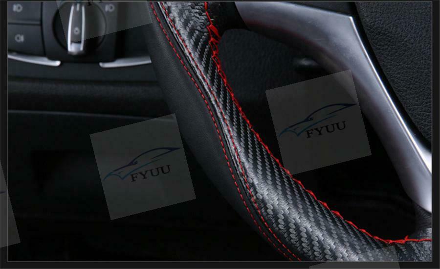 Brown Car Hand Stitch Steering Wheel Cover Anti Slip PU Leather Steering Covers