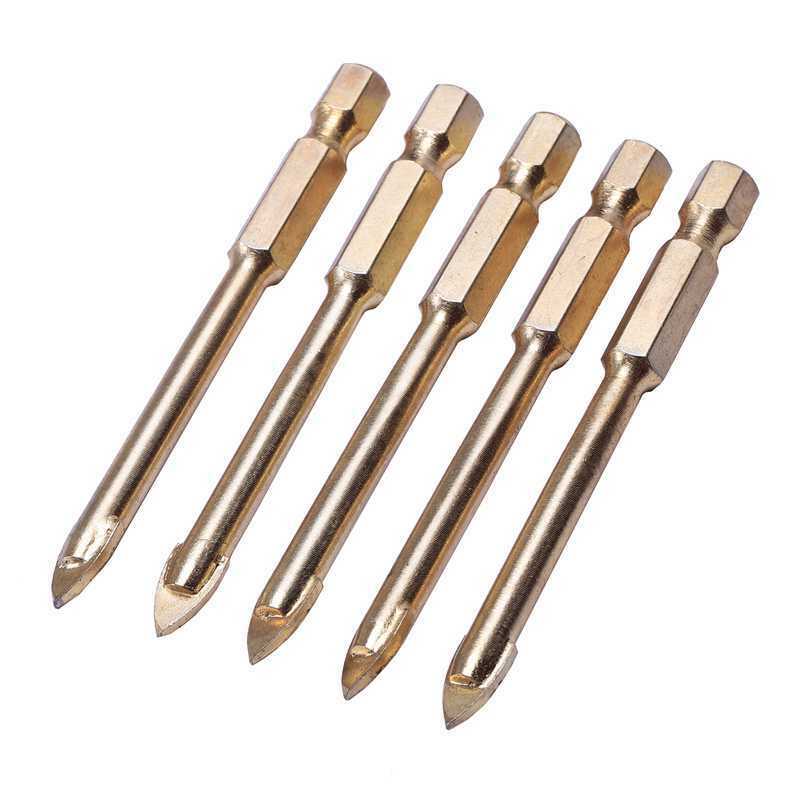 5 Pieces Of 6Mm Glass Drill Bit Set Tungsten Carbide Tip Ceramic Tile Cutter WB4