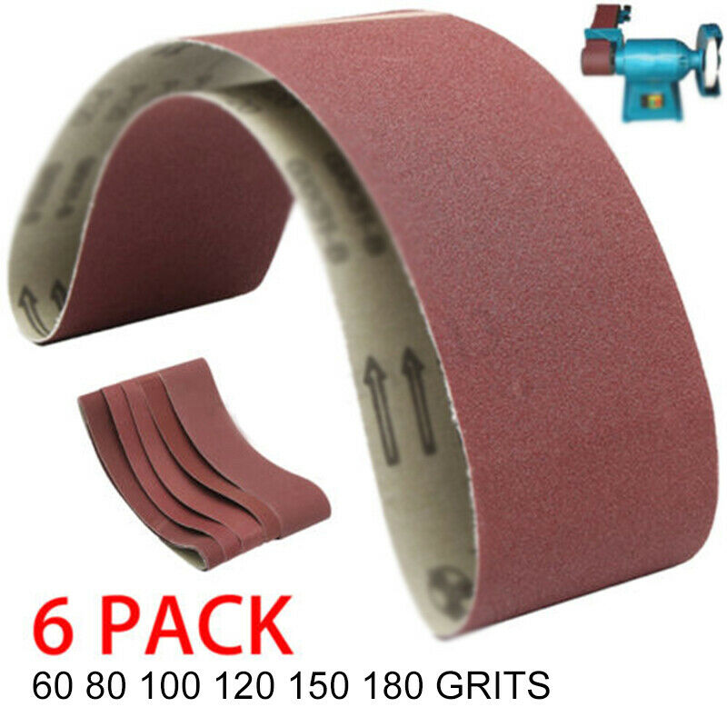 915x100Mm 6Pcs Sanding Belts 60/80/100/120/150/180 Grit Sander File Polishing J9
