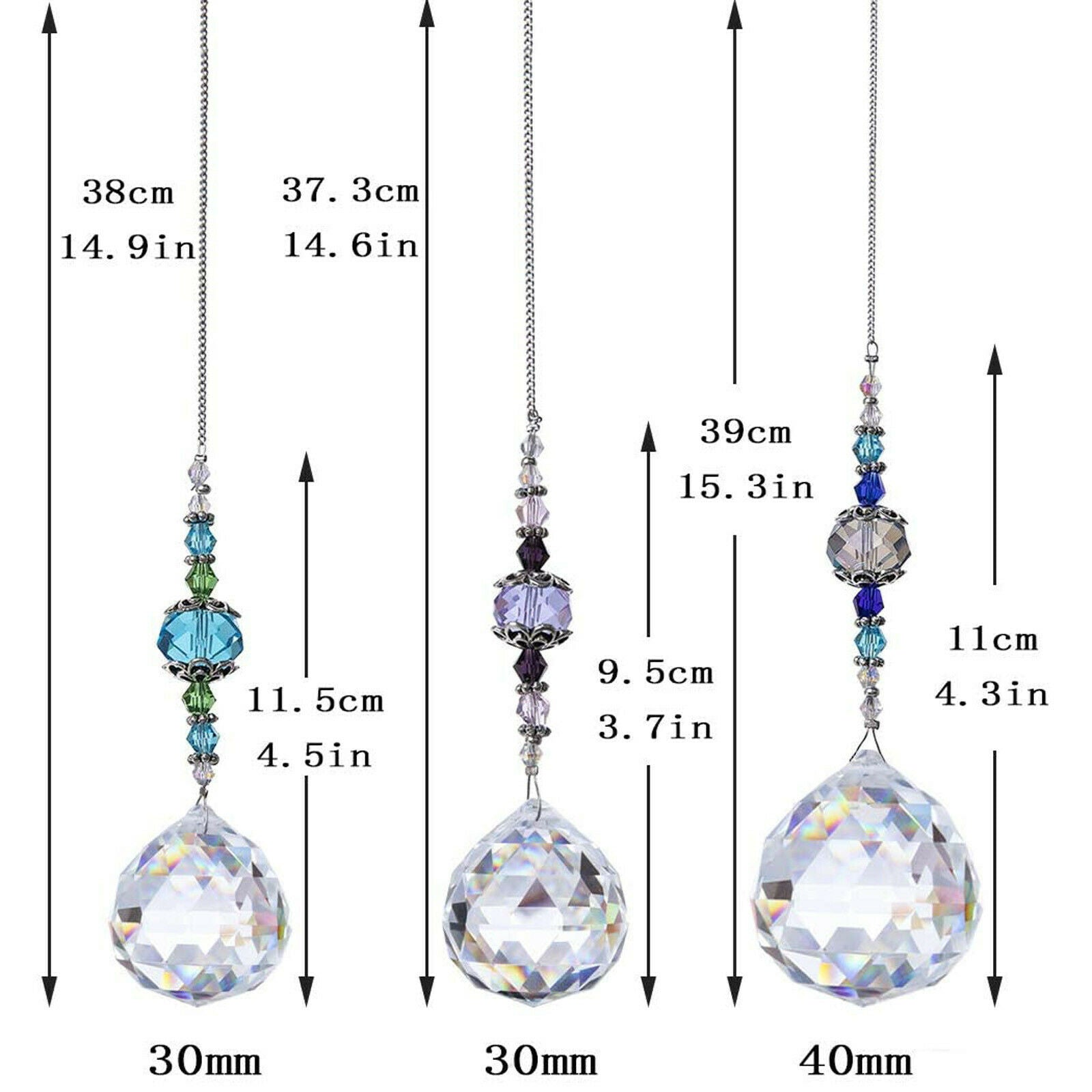 Hanging Clear Crystal Lighting Ball Prisms Pendant Curtain Chandelier Decor 30mm
