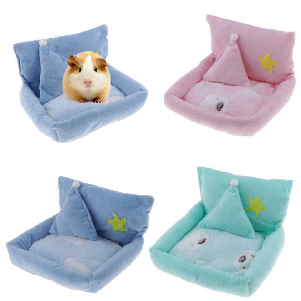 Small Pet Hamster Bed Plush Soft Nest Bedding Blanket Mattress Pink