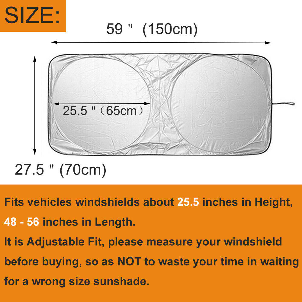For Dodge Windshield Sun Shade Front Window Shield UV Block Heat Cover 150x70CM