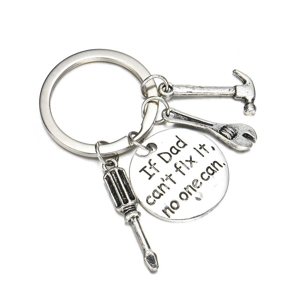 If Dad Can't Fix It No One Can Keyring Wrench Pendant Keychain Father Gifts New