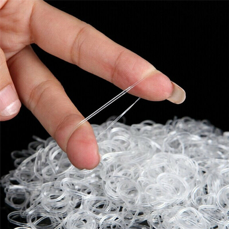 300PCS Transparent  Rubber Braiding Hair Band Hairope Elastic Ponytail Hol.l8