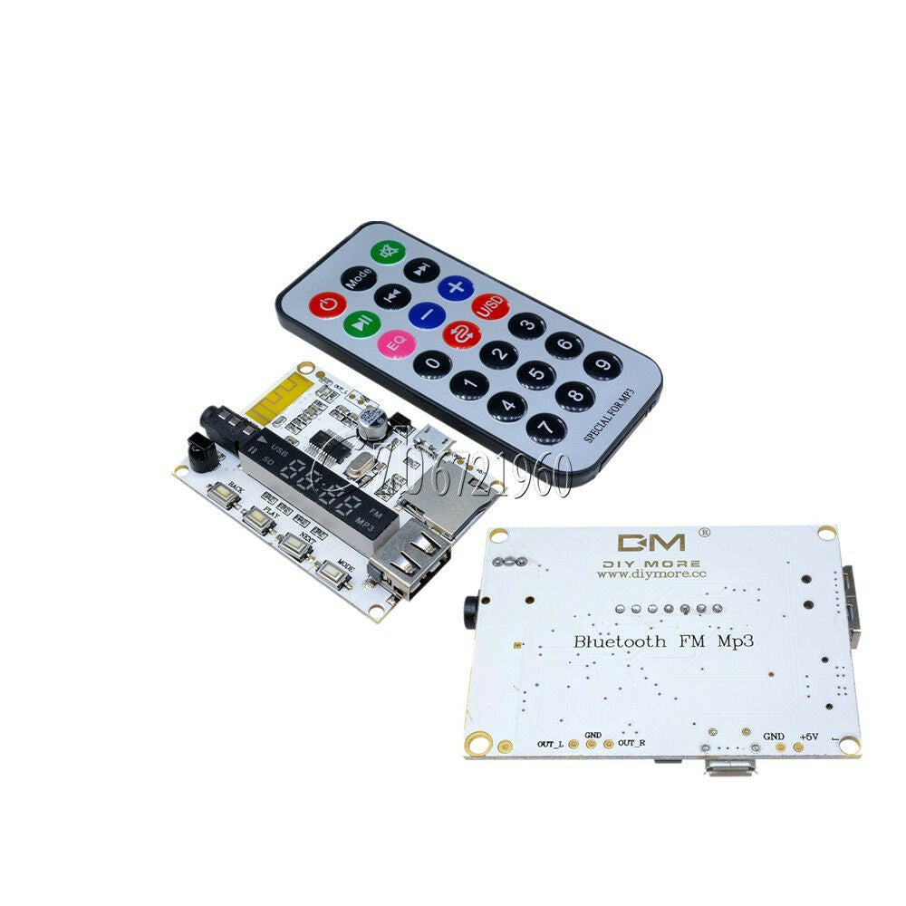 Wireless Bluetooth MP3 FM Decoder Board Audio Remote Module USB TF Radio For Car