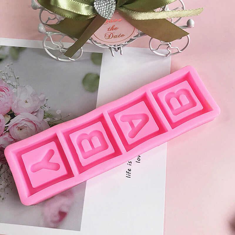 baby Square letter chocolate flip silicone mold cake decoration baking to.l8