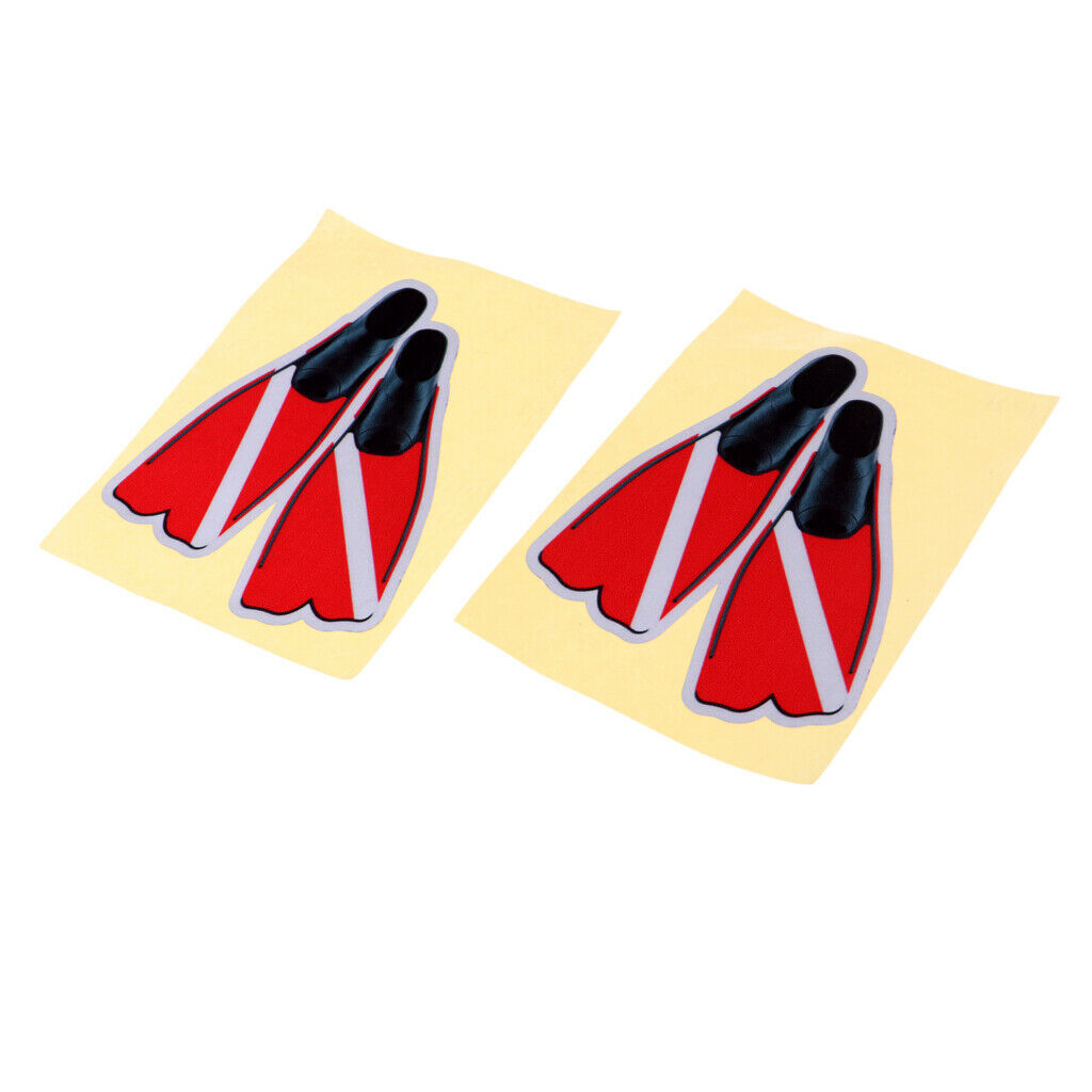 4 Pieces Self-adhesive Reflective Diving Diver Diving