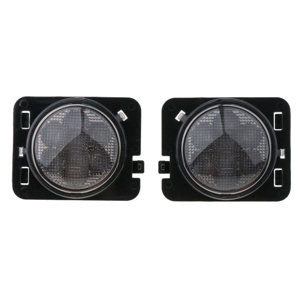 2PCS Black Lens Front  LED Marker Lights For  Wrangler JK 07-16