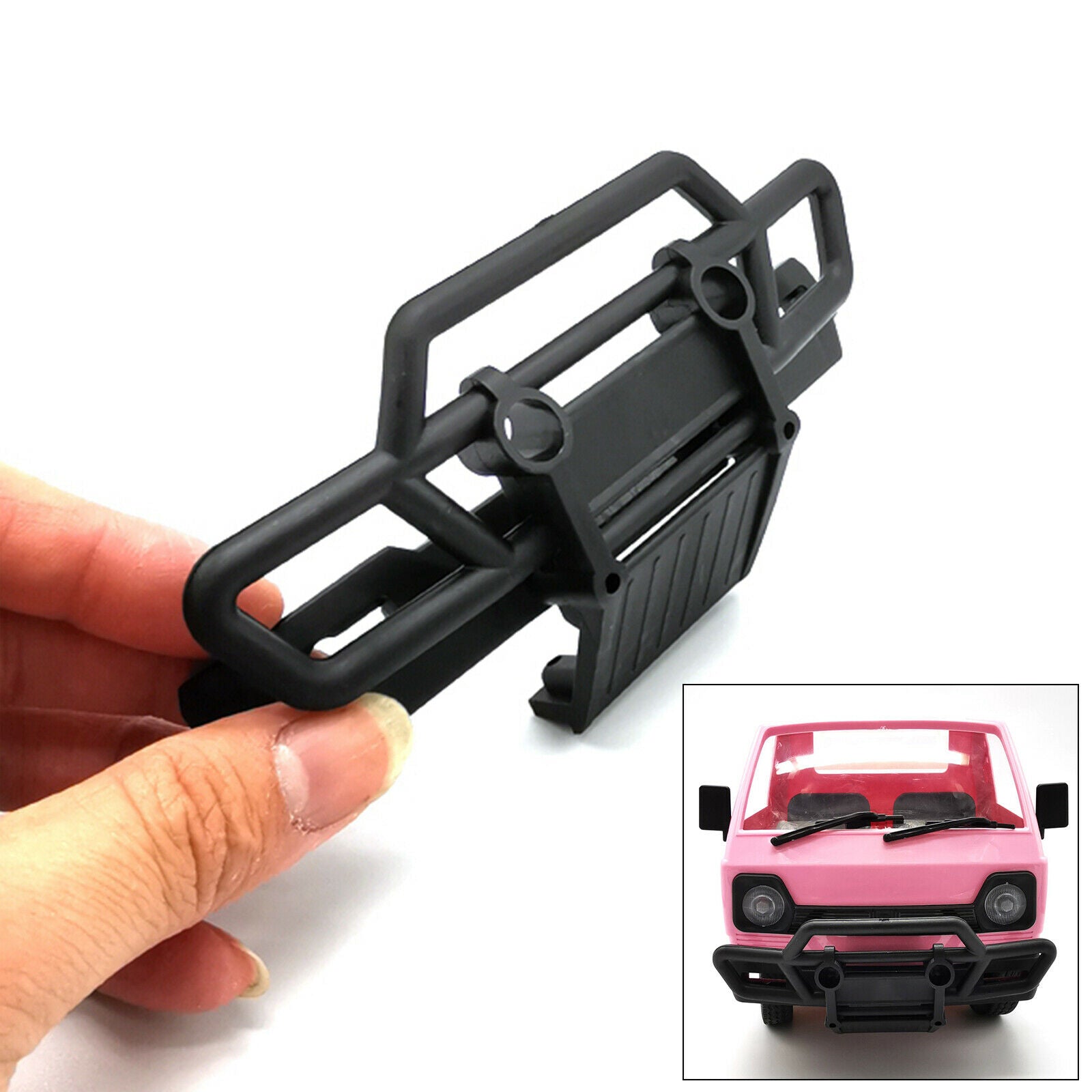 Remote Control Car Black Front Bumper for WPL D12 1/10 RC Climbing Vehicle