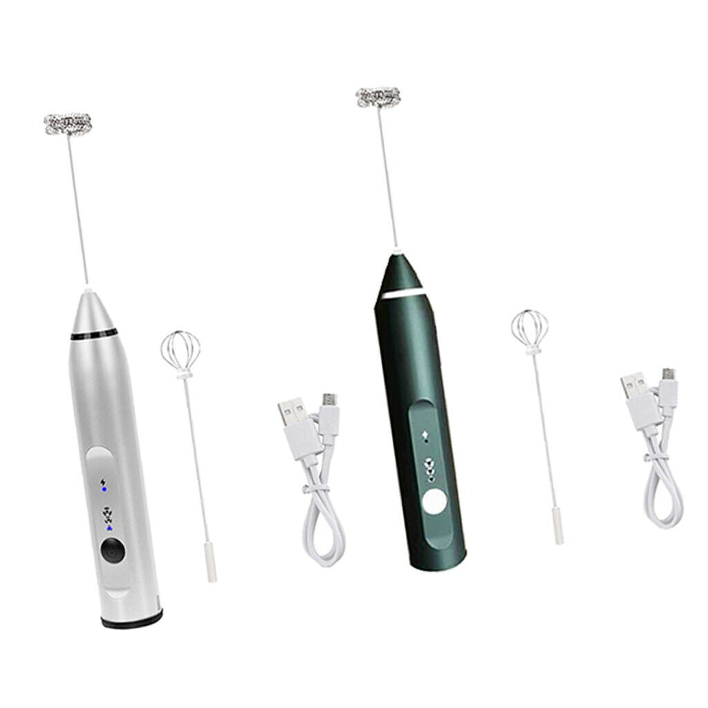 Electric Milk Frother Foamer Whisk Mixer Stirrer Coffee Eggbeater Black