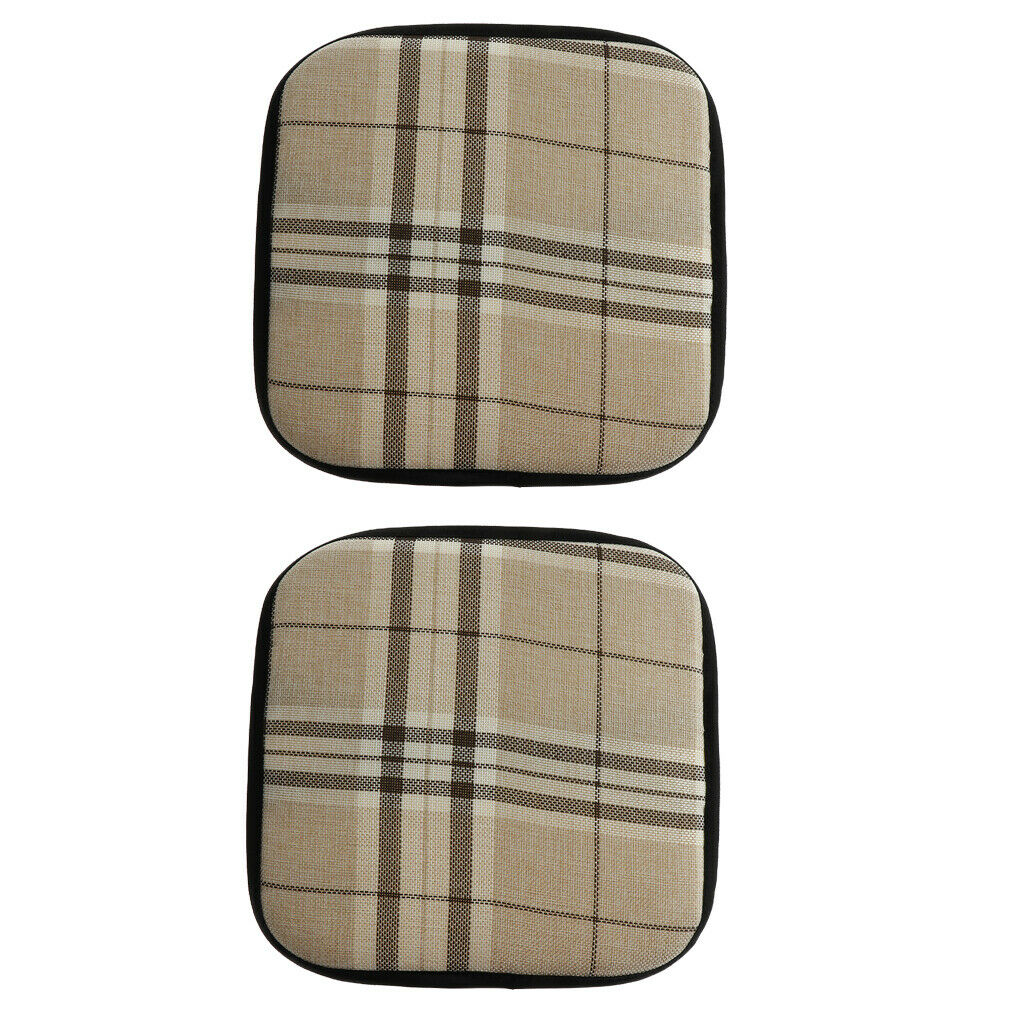 2 Pcs Kitchen Dining Chair Pads with Ties Seat Cushion for Living Room 30cm