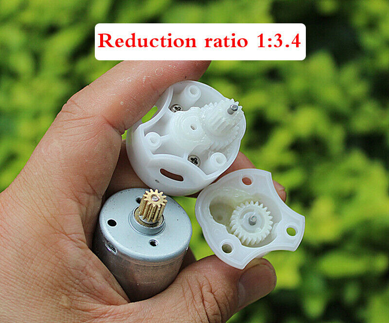 1pcs 390 DC 12V geared motor Medium speed motor Reduction ratio 1:3.4 DIY