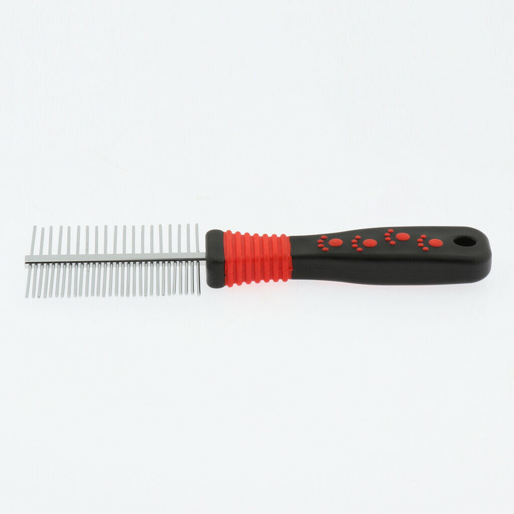 Pet Dog Cat Double Side Row Teeth Brush Massaging Grooming Hair Comb
