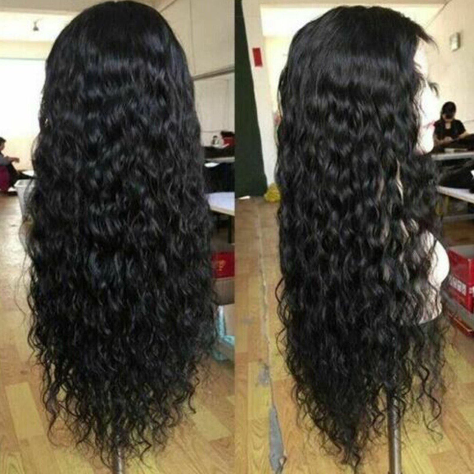 With Baby Hair Brazilian Wig Full Wigs Long Curly For Women Hair Black Synthetic