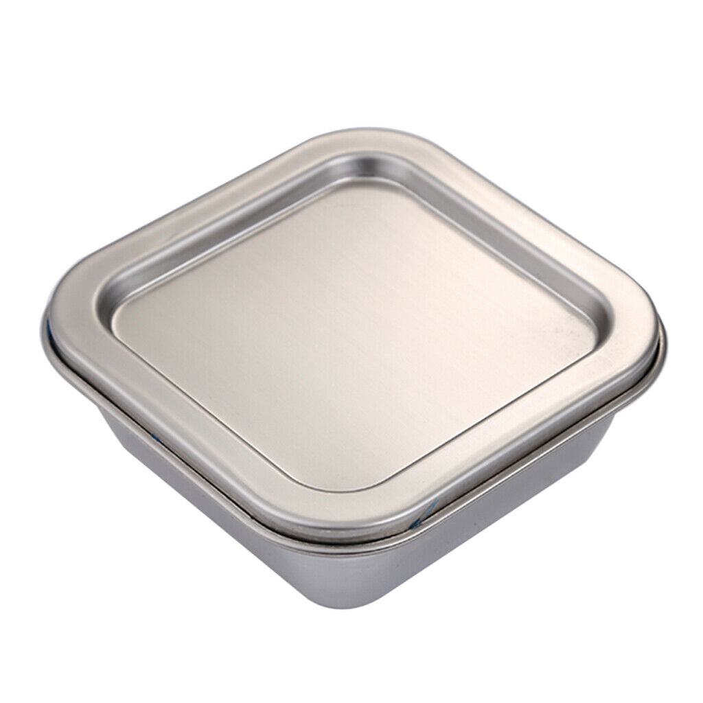 2X Stainless Steel Kitchen Food Crisper Containers Fresh Storage Box Square