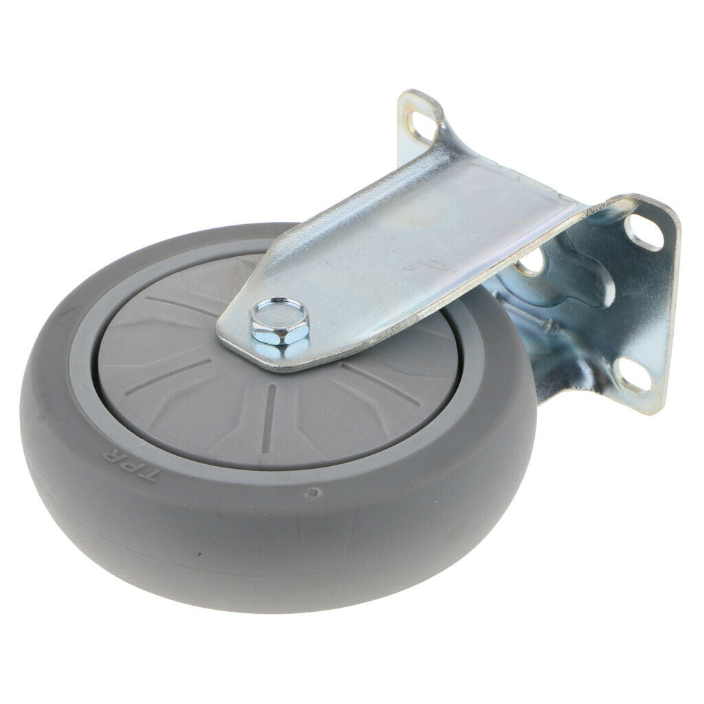 5 Inch / 125mm PTFE Heavy Duty Caster Wheel Top Plate Fixed Caster with 8.5mm