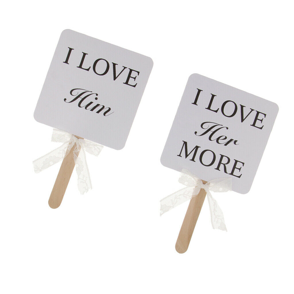 Wedding Sign I Love Him and I Love Her More Photo Booth Prop Wedding Decor