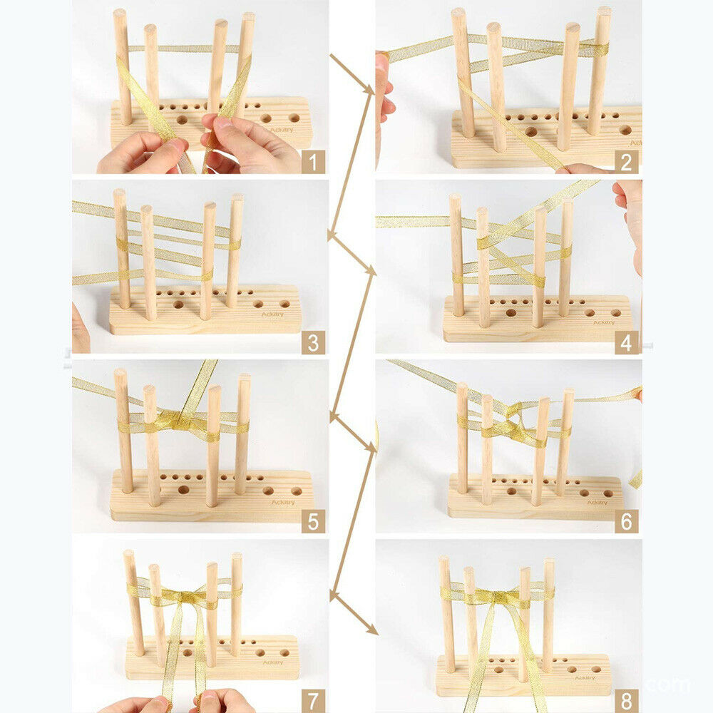 Five-in-one Bow Maker Wooden Ribbon Tool Handmade Scrapbooking Card DIY Craft