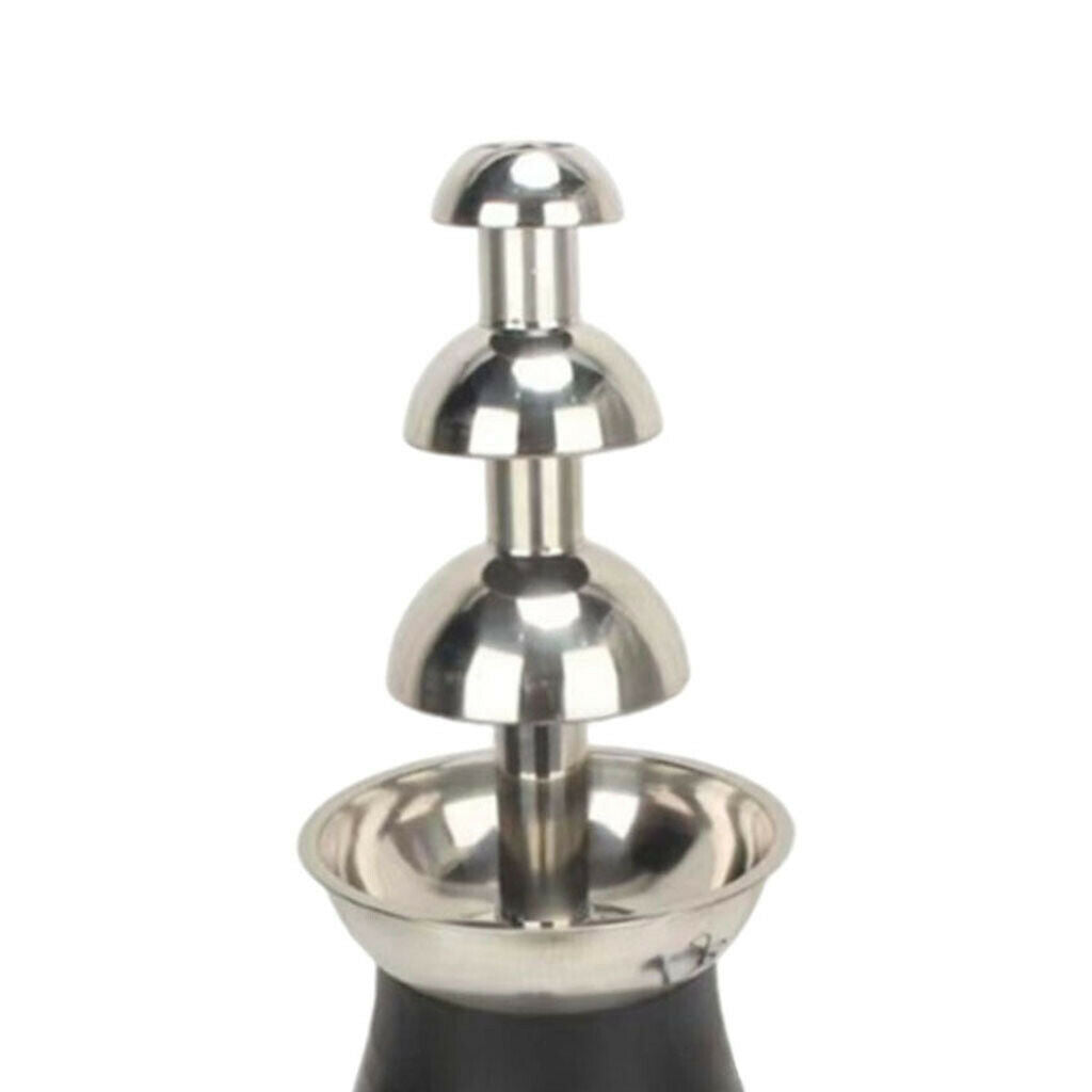 Stainless 4 Tiers Chocolate Fondue Fountain Machine Small For Party Plug-US