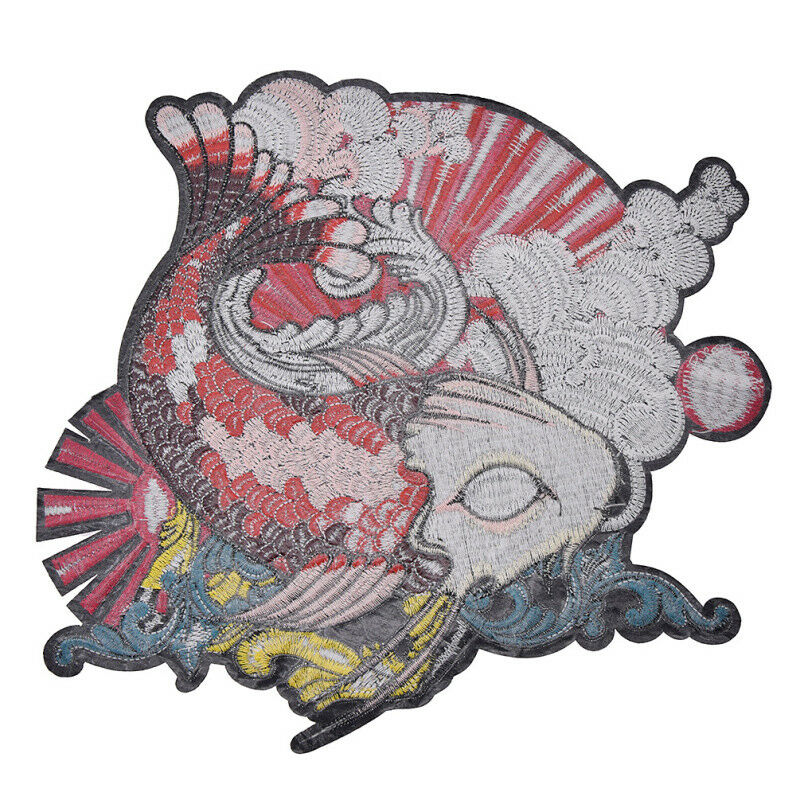 Japanese Koi Fish Patch Ironing Heat Transfer Stickers  Appliques DIY Decoration