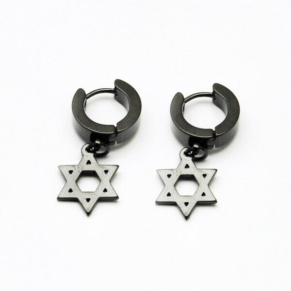 Star of   316l Steel Hoop Huggie Earring Earrings Ear Studs