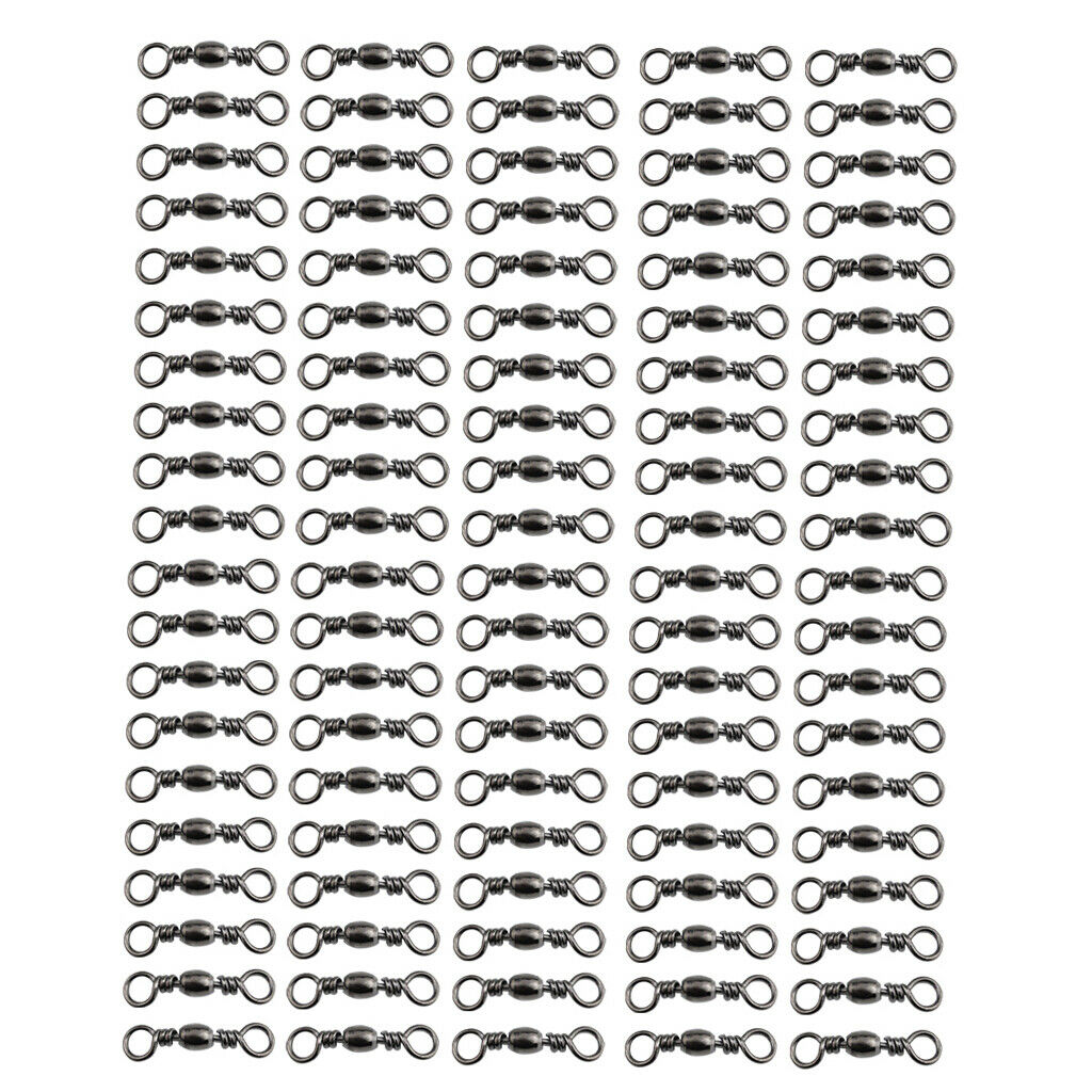 100 Pieces Rolling Barrel Swivels Bearing Hook Ring Fishing Accessories 28mm