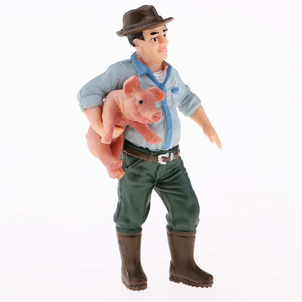 Educational Farm Animal Figures Playset with Farmer & 4 Pigs, Educational