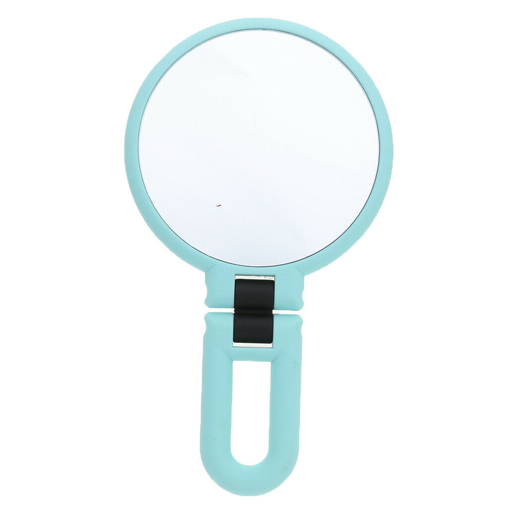 2x Folding Handheld Double Sided Mirror for Travel 15X & 3X Magnifying Green