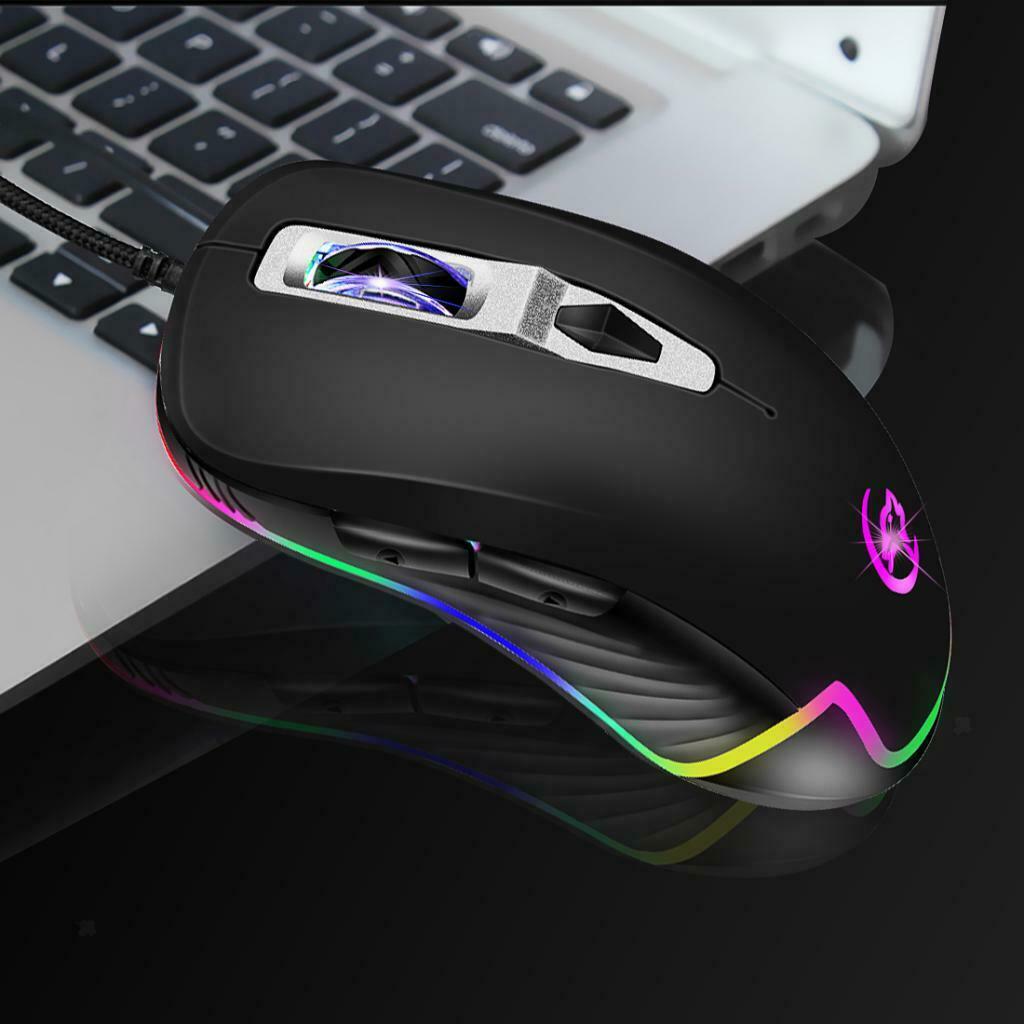 G818 Wired Game Mouse Optoelectronic Mouse 4-mode RGB Glow Desktop Mouse