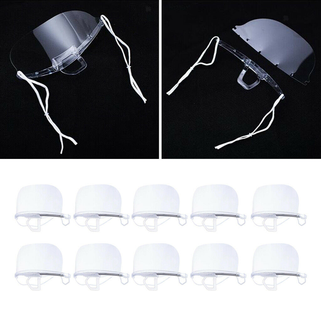 10x Clear Fully Transparent Mouth Shield Mouth Guard Cover for Kitchen Hotel