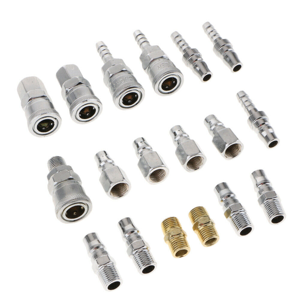 18x Quick Coupler Set Connector Air Hose Fitting 1/4" Female + Male