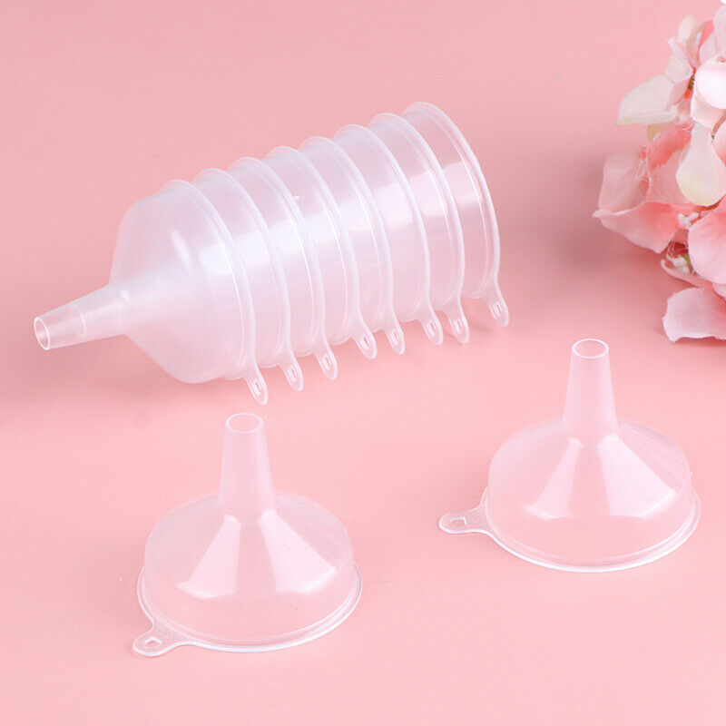 10PCS Mini Transparent Plastic Funnel Hopper Gadgets Perfume Emulsion Pack DD