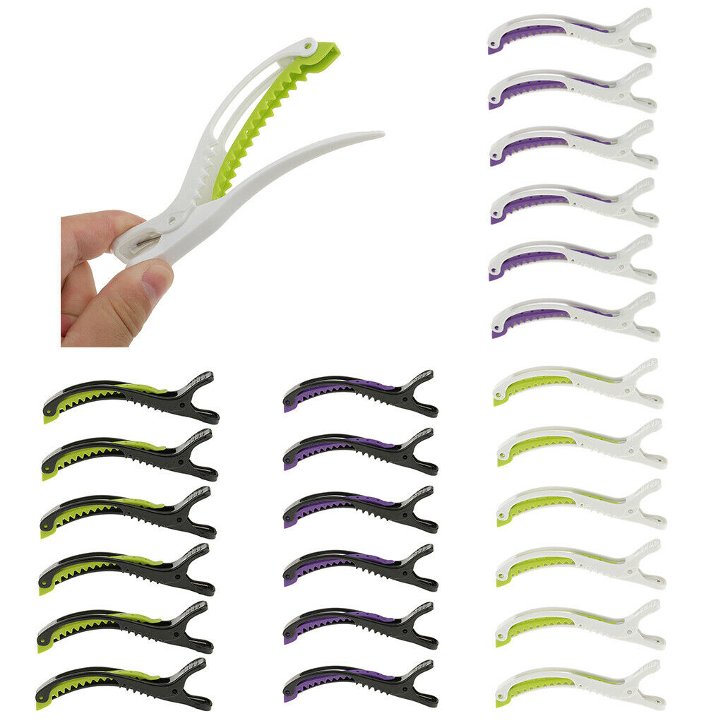 6Pcs Salon Section Plastic Crocodile Charm Hair Clip Hairdressing Tools Set