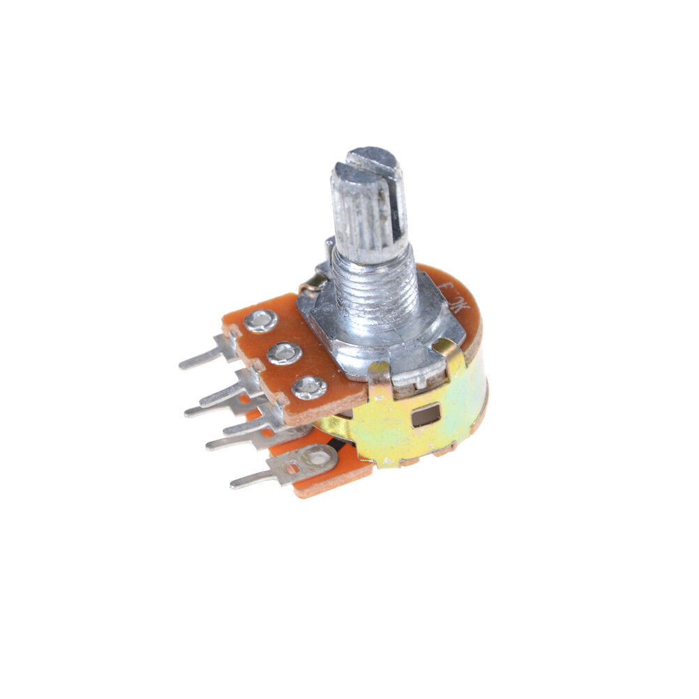 5pcs Dual Stereo Potentiometer Pot WH148 50K Ohm R Linear Shaft 15mm 6Pi.l8