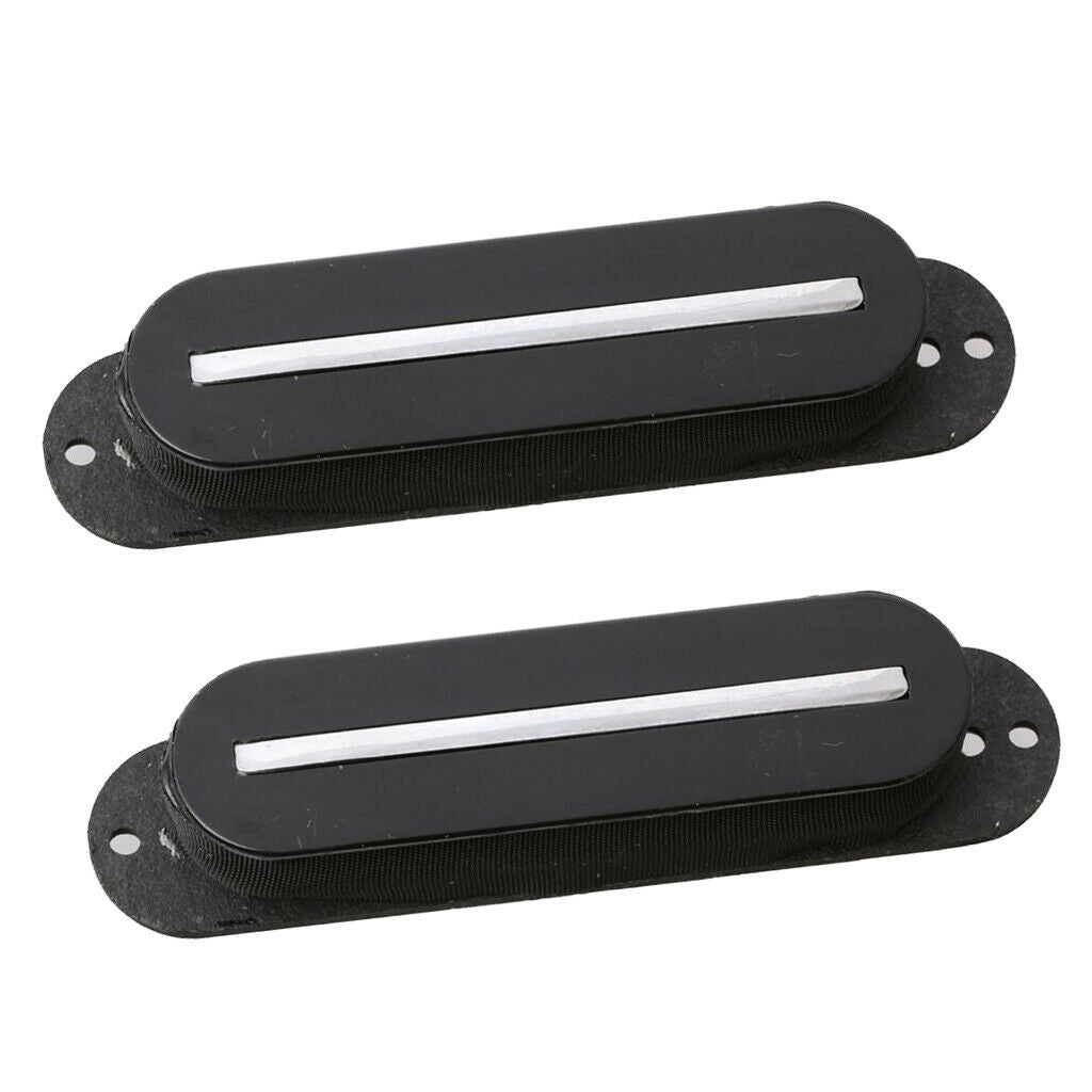 2x Guitar Bridge Rail Pickups Single Coil Replacements Accessory Black